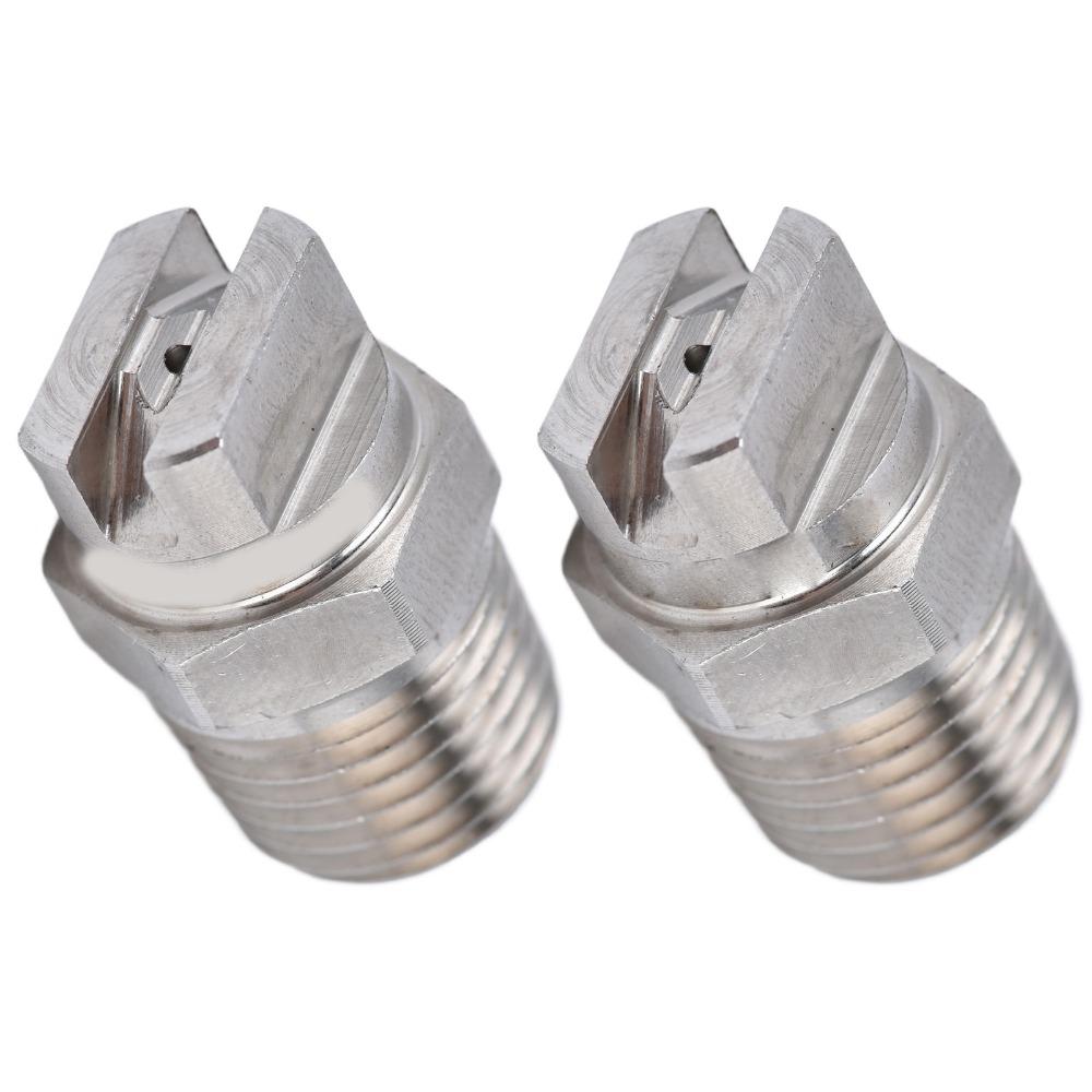 2pcs Stainless Steel Stainless Steel Sprayer 65 Degree Wide Coverage Sprayer Fan Nozzle Rain Test