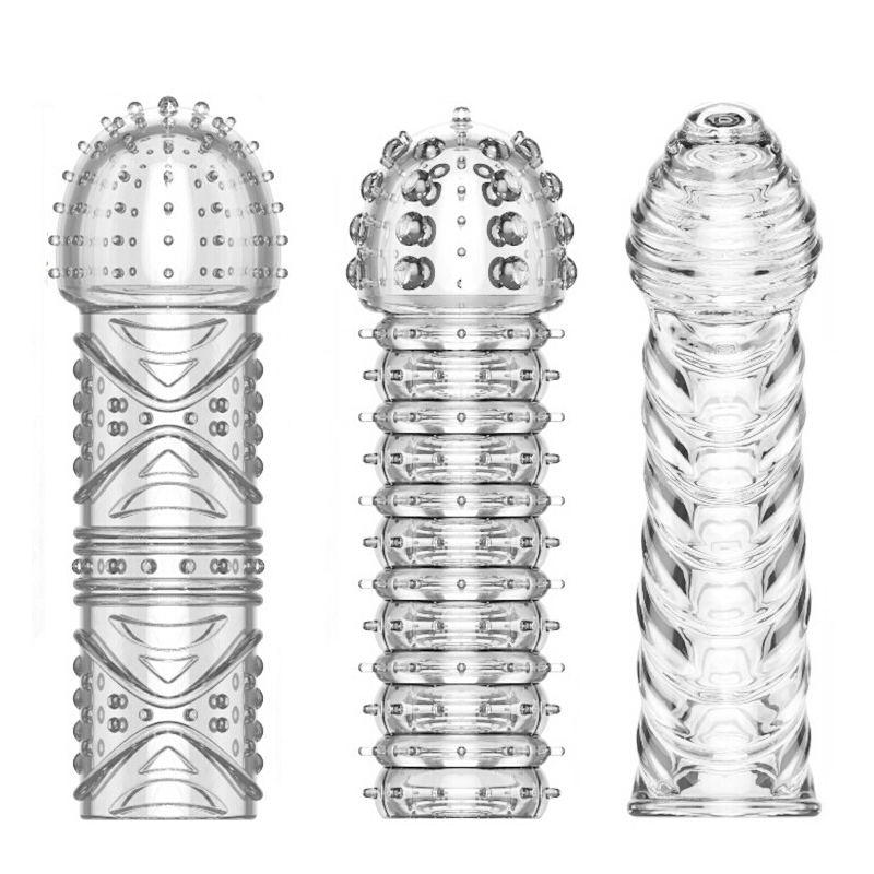 Opakovaně použitelné kondomy Extend Crystal Transparent Penis Sleeve G bodové stimulace