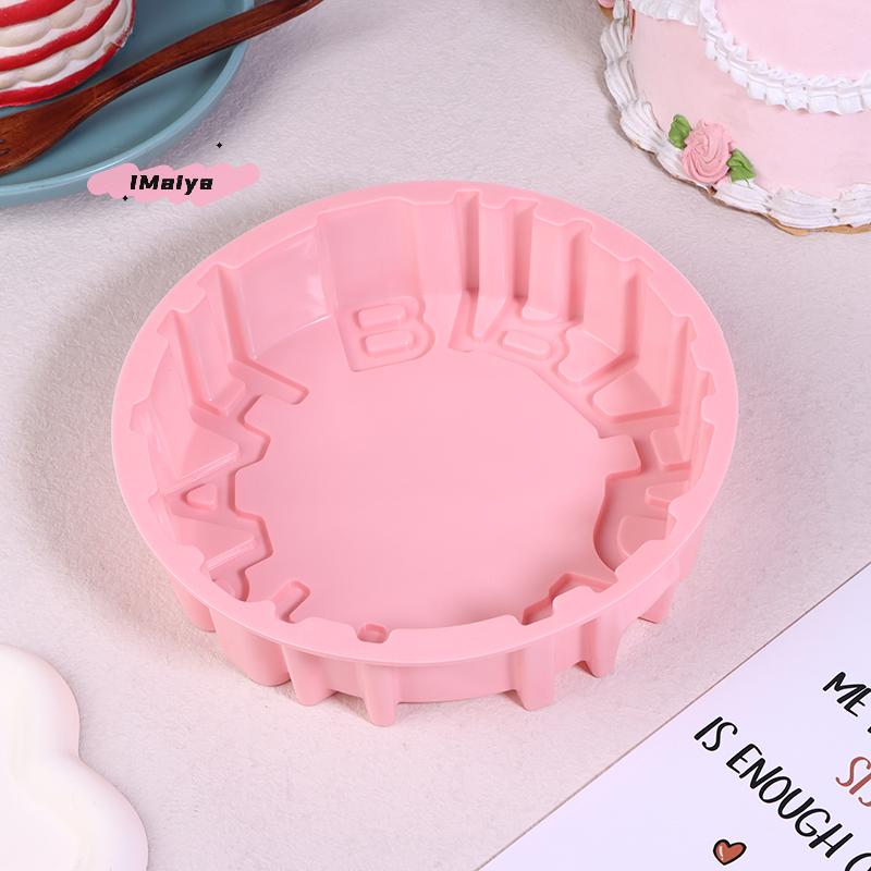 1 Stück 20CM runde Silikon-Kuchenform Happy Birthday Thema Gelee Käse Mousse Pudding Pfannkuchen Backwerkzeug
