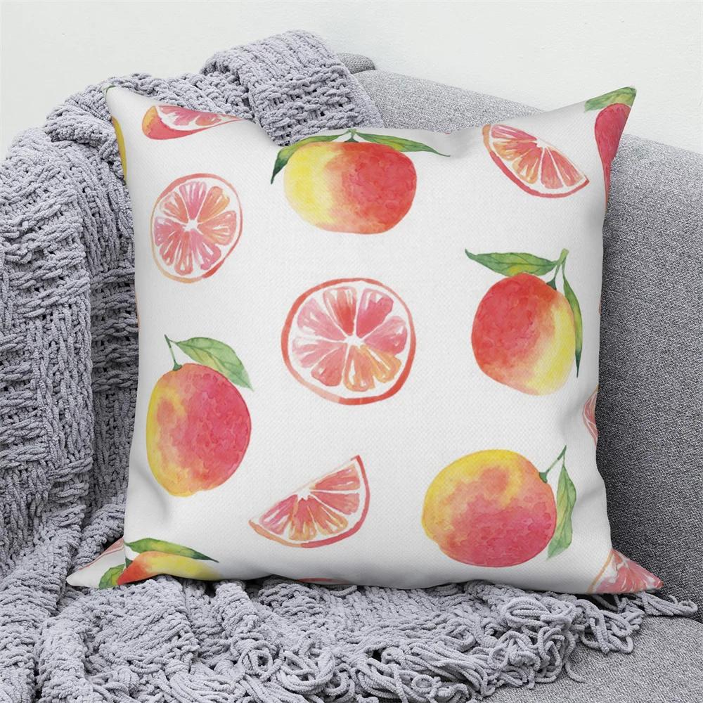 Fruit Print Pillowcase  Summer Home Decor Cushion Cover Sofa Car  Throw