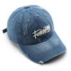 Japanese Vintage Old School Washed Denim Letter Embroidered Cap Outdoor Sports Mens Travel Sun Hat Baseball Cap Classic Versatile Comfortable