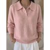 YYFS Women's Fashion Casual Fall Winter Solid Color Print Long Sleeve POLO Neck Sweaters