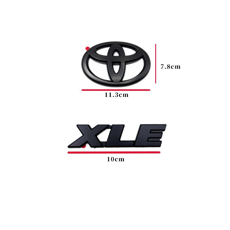 vdcp6 Juego de 4 Emblemas con Logotipo en Negro Mate ABS OVERLAY para TOYOTA RAV4 XLE XLE LIMITED 2019-2024, Adhesivo para Maletero, A