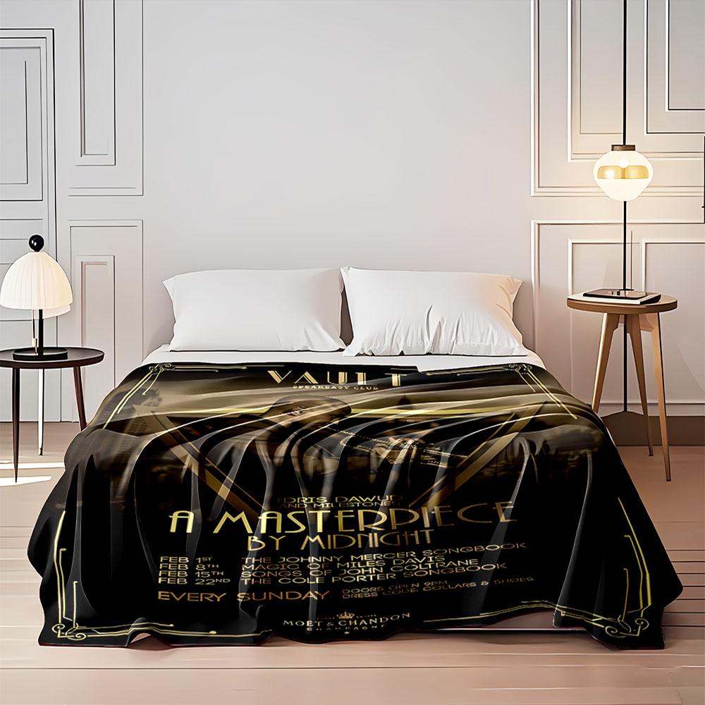 Jazz Night Trumpet Art Blanket for All Seasons Blanket Lunch Break Throw Gift