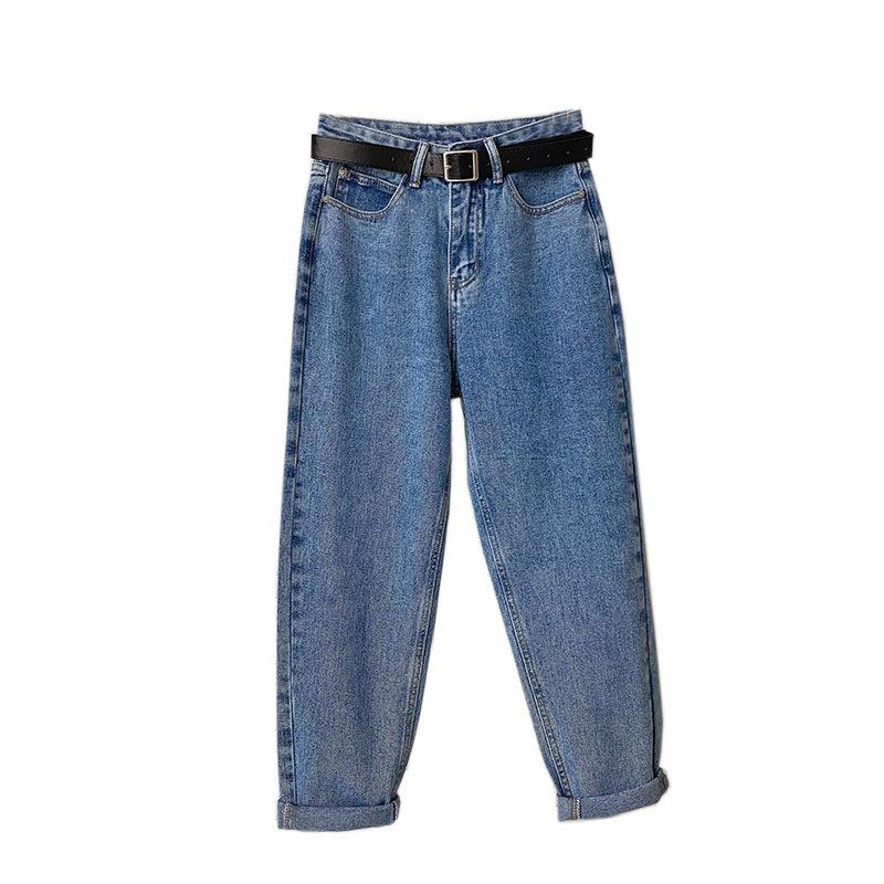 Jeans Retro Harlan Donna Estate Sottili Vita Alta Larghi Gamba Dritta Corti a Nove Punti Sottili Ravanello Pantaloni Papà