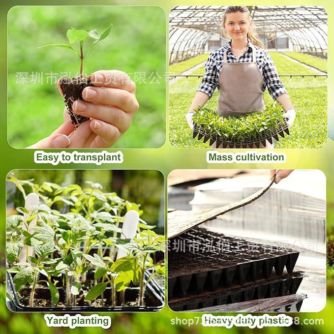 128-Cell Plastic Seedling Tray with Garden Design for Seed Starting