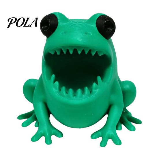 Desktop Pen Storage Cute Frog Holder, 3D Printed Figurine, Cartoon Desk Office Organizer Organizer, Multifunctional for Pens Pencils Markers,