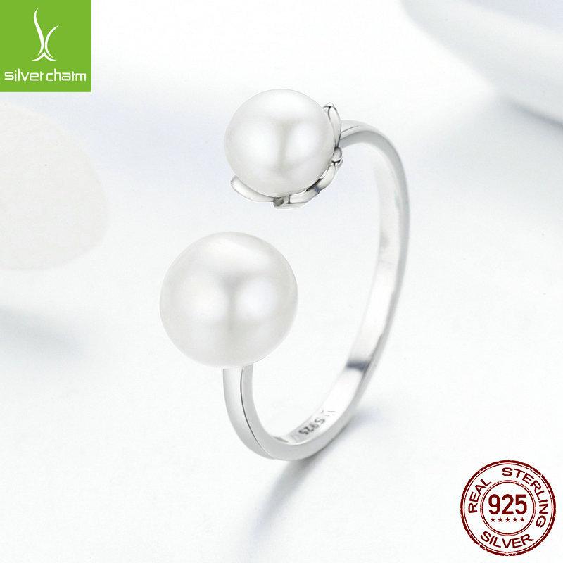 Ebay Freshwater Pearl Open Ring Sterling Silver 925 Simple Temperament Ring Cr192