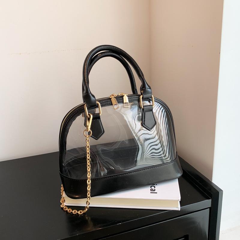 Fashion and Transparent, Popular Shell Bags This Year, Spring and Summer 2025 New Trendy Messenger Bags, PVC Chains, Trendy Shoulder Bags
