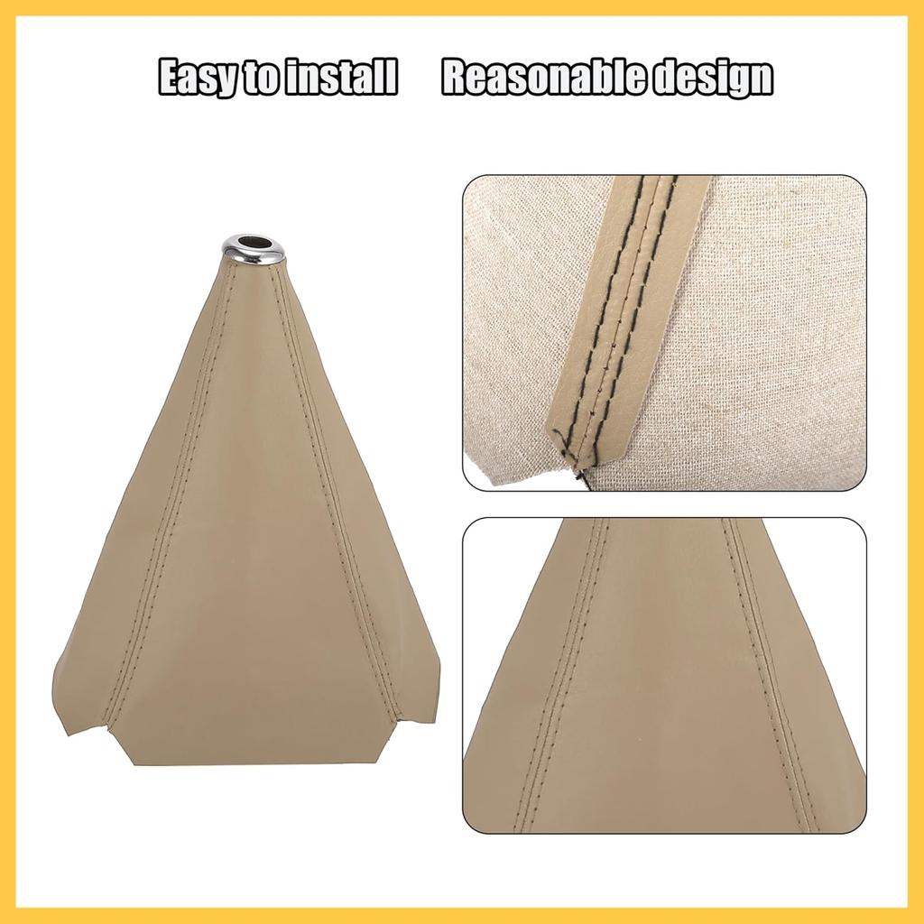 Shift Boot Cover Dust Proof Universal for Vehicle Car Beige PU Leather Auto Replacement Parts