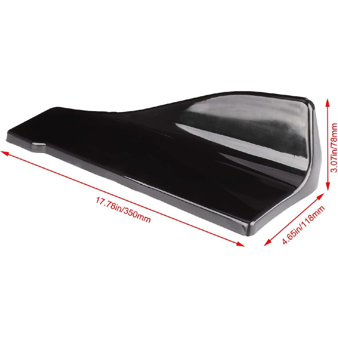 2pcs Rear Bumper Diffuser, Universal Side Skirts, Glossy Black Rear Bumper Diffuser Lip Side Skirts with Mounting Screws for Cars