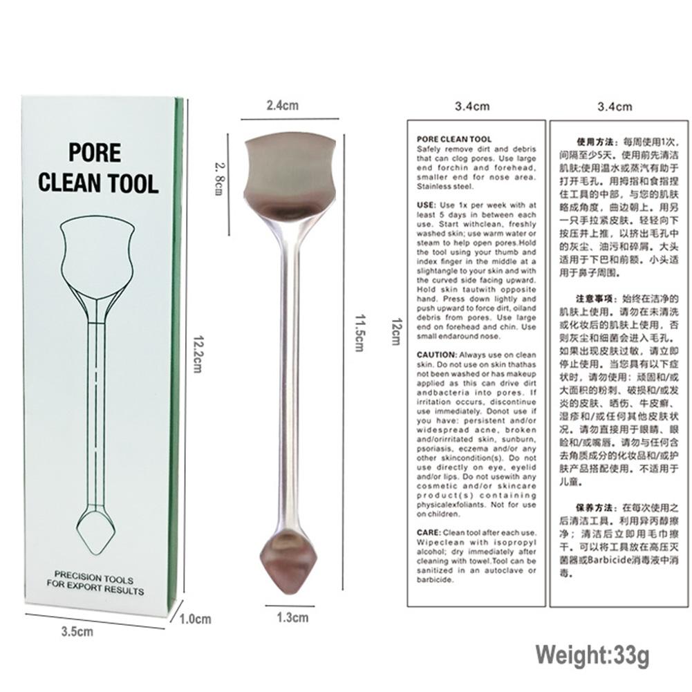 Blackhead Cleaning Scraper 304 Stainless Steel Blackhead Remover Tool Double Head Skin Scrubber Spatula Facial Care Beauty Tools