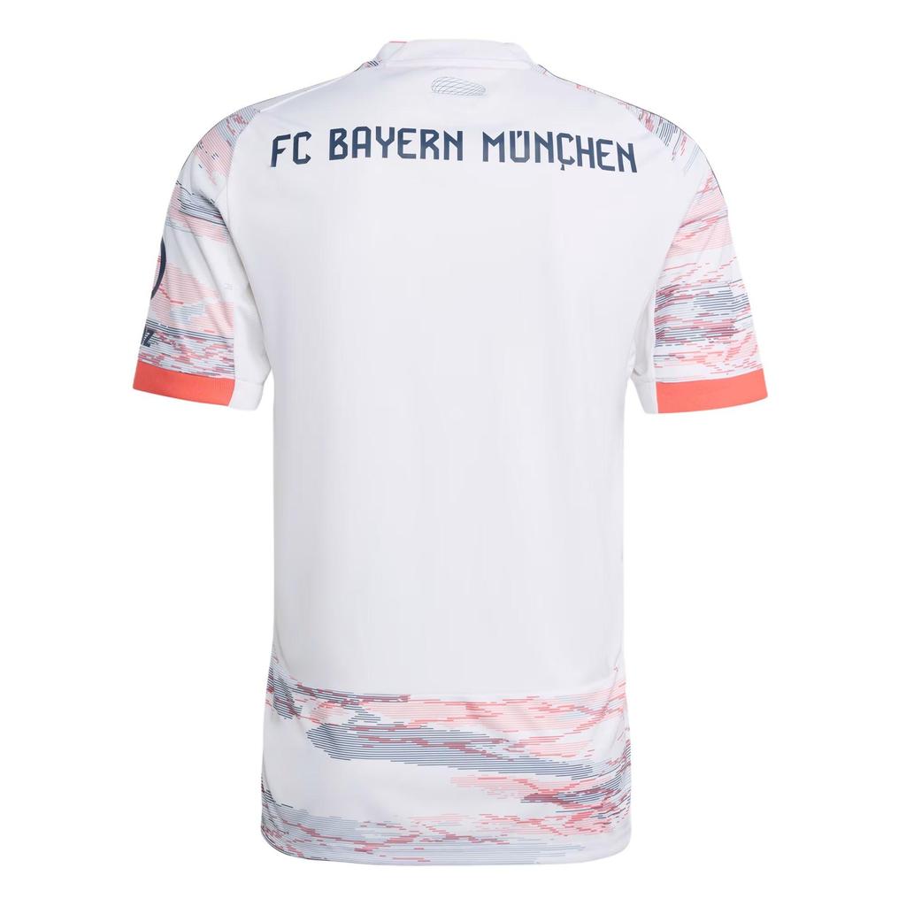 adidas FC Bayern 25/26 Auswärts AEROREADY Bequem Vielseitig Kurzarm Fußballtrikot Herren Oberteile Weiß JJ2143
