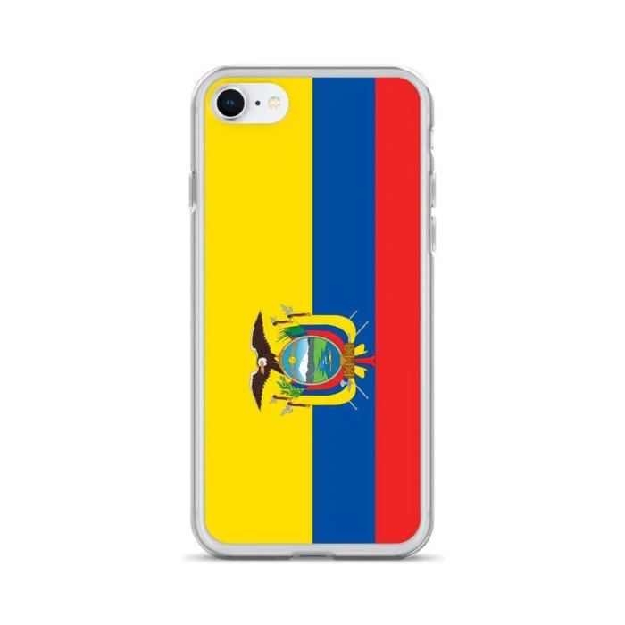 Coque iPhone - Multicolore - Drapeau Équateur - Souple - Silicone - Vertical