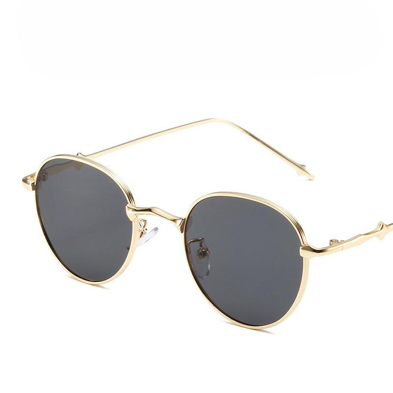 Fashion Round Full Frame Sun Glasses Light Color Tinted Sunglasses Retro Vintage Thin Mirror Lens Glasses for Beach Vacation