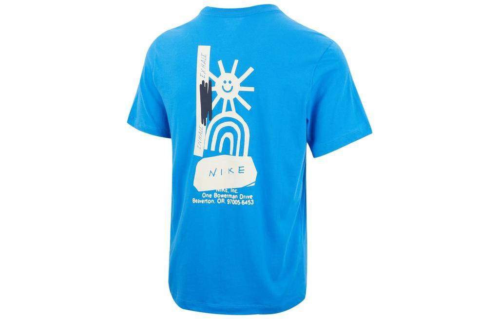 Nike T Shirts Men's Blue Crew Neck Moderate Straight Fit DR7810-435