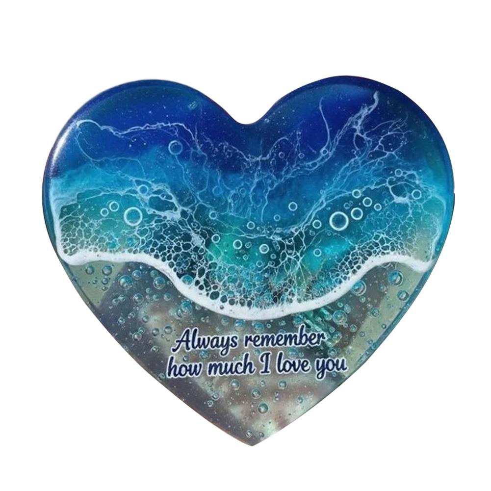 Ocean Heart Shaped Glass Ornament for Friends and Family