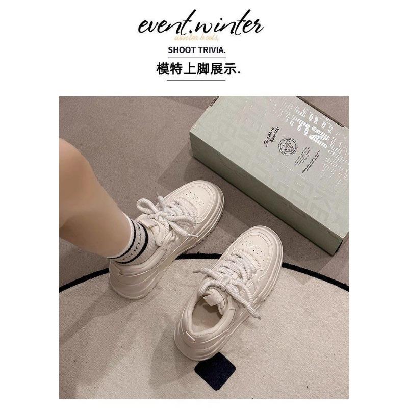 Women Thick Sole Height Increasing Versatile Casual Korean Style Low Top Training Board Sneakers