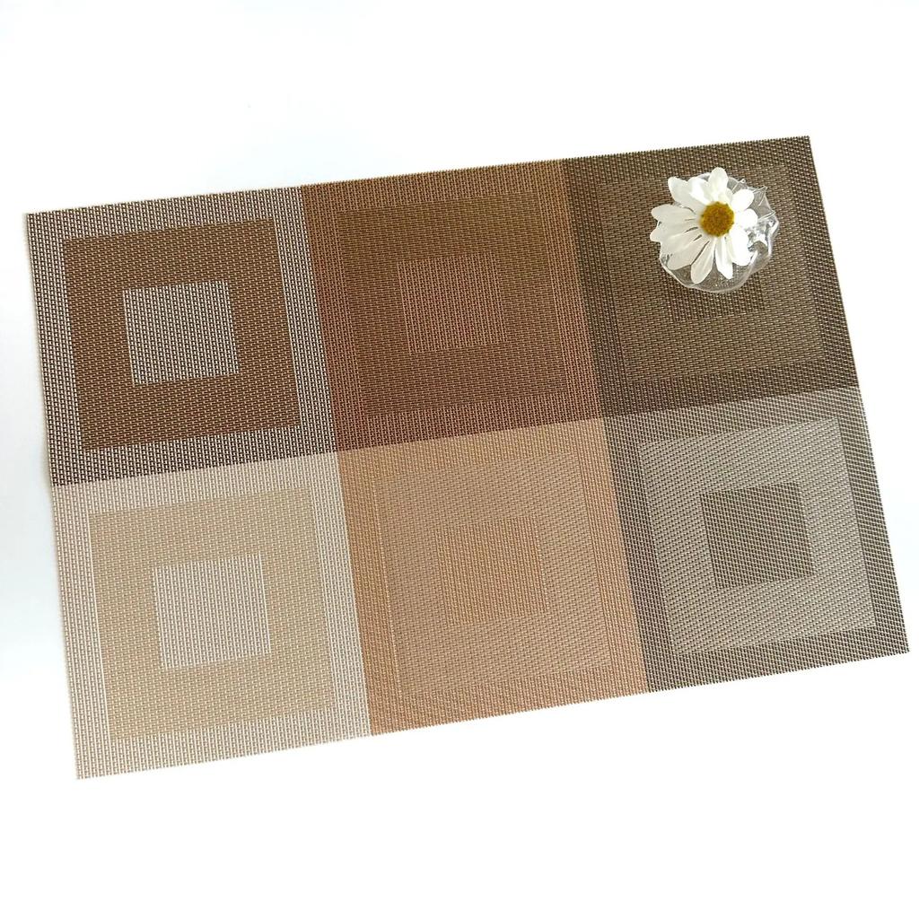 Square Frame PVC Placemats Heat Insulation Non-slip Waterproof Mats Western Food Mat Hotel Table Decoration and Accessories