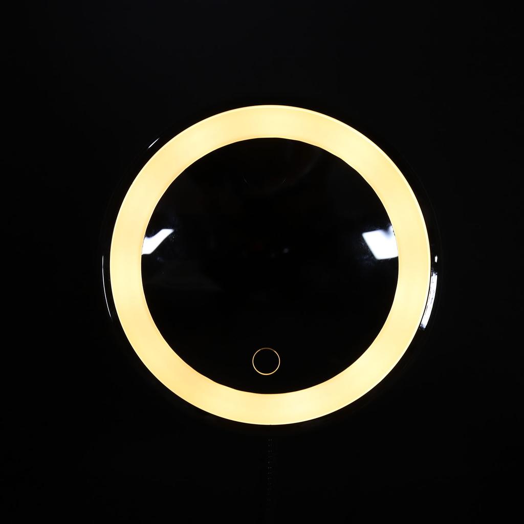 LED Makeup Mirror 10x Magnification Adjustable Brightness Three Light Colors Suction Cup Design Makeup Mirror