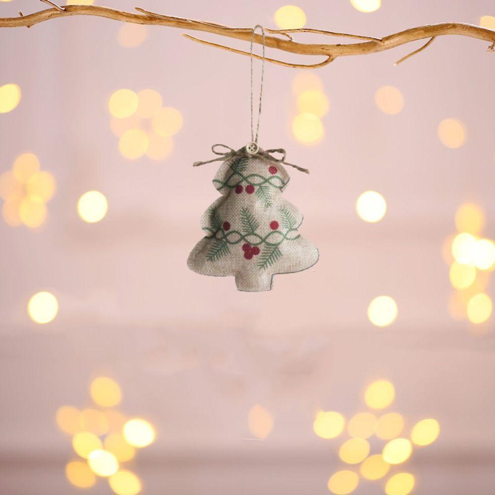 Pentagram Christmas Tree Decorations Decorative Christmas Ornament Christmas Burlap Pendant  Window