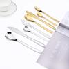 Gold 24 Pieces Cutlery Set 304 Stainless Steel Drop Shaped Teaspoons Dinnerware Kitchen Knife Fork Spoons Tea Spoon Tableware