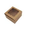 Kraft Paper Gift Box with Window for Dim Sum, Weddings, Candy, and Cakes