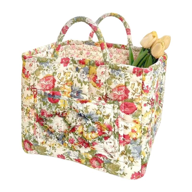 Portable Fabric Storage Basket with Sturdy Handles Foldable Laundry Organizers Fabric Storage Basket for Household Use