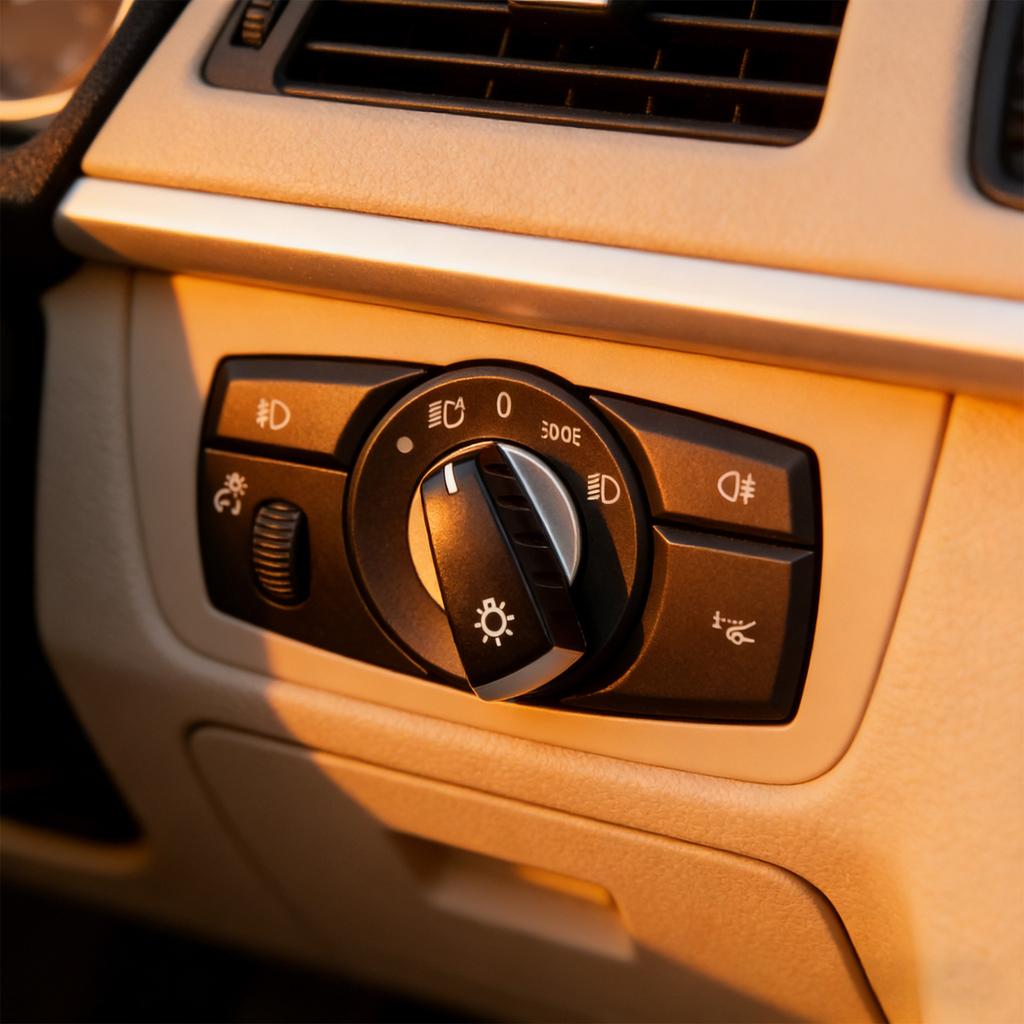 Automotive Headlight Switch Knob Head Light Switch Rotary Knob Lamp Button Cap for BMW 5 Series E60 E61 X5 X6 E70 E71 E72 Z4 E89