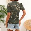 Short Sleeve Blouses for Women Button Down Collared Womens Short Sleeve Blouses Casual Floral Print Women's Short Sleeve Tops for Daily Wear