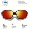 Classic Square Retro Polarized Sports Sunglasses - Oversized Wraparound Frame, UV400 for Fishing, Running, Hiking & Travel