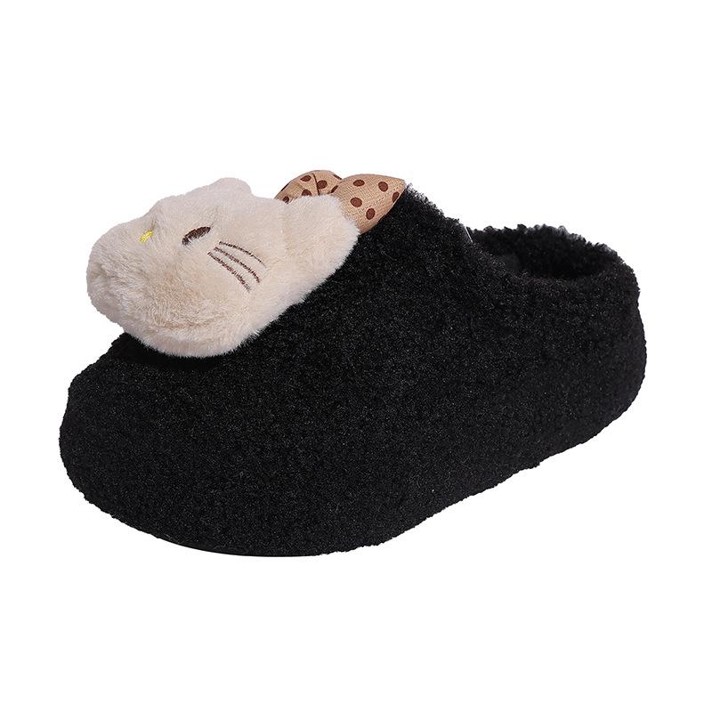 Cute Kitten Lady Plush Cotton Slippers 2025 Autumn and Winter New Home Wear Non-slip Soft-bottomed Cotton Slippers Women