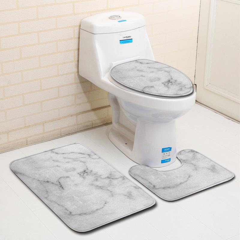 Heißverkaufende Toilette Dreiteilige Bodenmatte Türvorleger Badezimmerteppich Rutschfest Praktischer Türvorleger