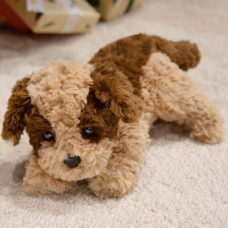 Cute Dog Plush Toy Pillow Stuffed Animal Soft Kawaii Brown Pet Puppy Pillow Doll Toys For Xmas Gift Kids Girls Home Decor Items