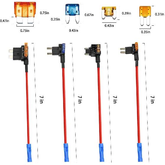 12 Pack Add a Circuit Fuse TAP - 12V Fuse Adapter for Car - Mini Automotive Fuse Connector ATC AMP Blade Fuse Holder