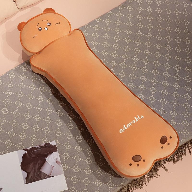 

Non-Toxic Adorable Butter Biscuit Cat Bear Pillow Stuffed Soft Comfortable Plush Cushion For Cat Lovers Long Body Sleeping Toy Pillow 60cm