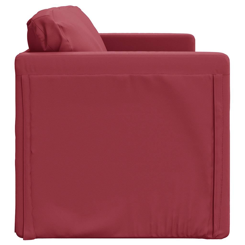 Vidaxl Sofa Podłogowa 2-W-1, Kolor Wina, 112X174X55 Cm, Sztuczna Skóra