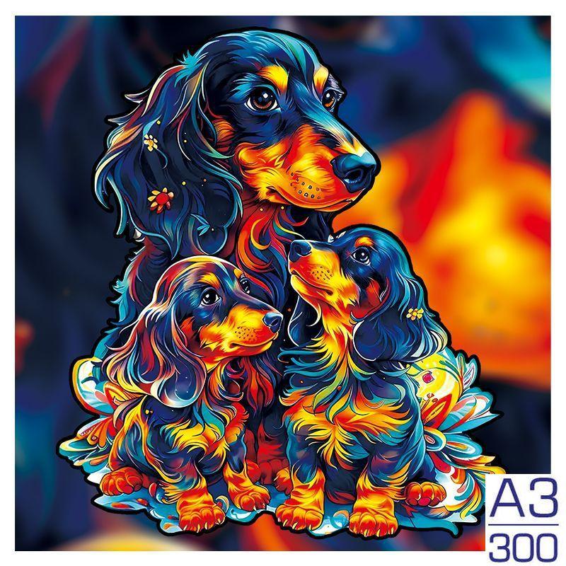 Non-Toxic 300Pcs Wooden Puzzle Color Cat Delicate Irregular Shape Puzzles Gratitude Adult Stress Reduction Family Interactive Toys Gift