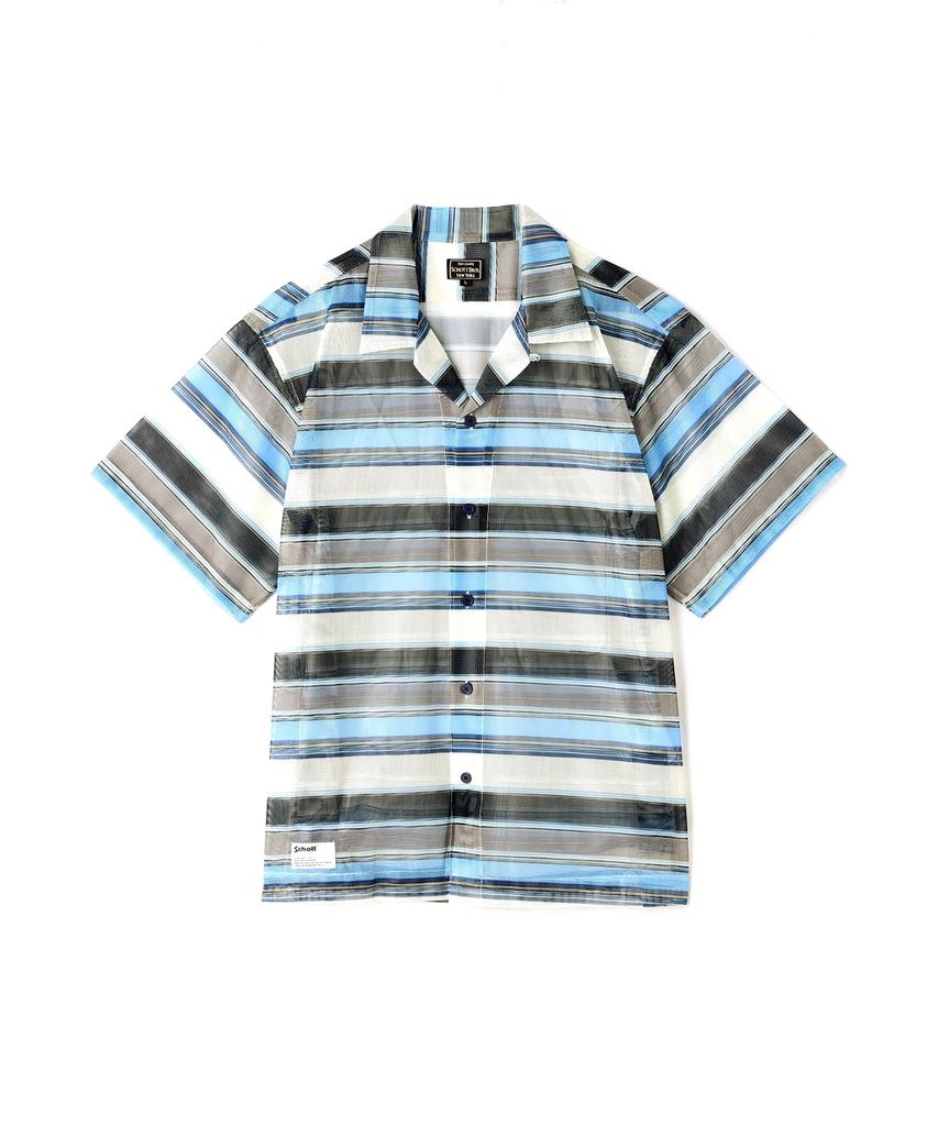 Schott NYC Patterned Mesh SS Shirt, Men's, Size M, 122, Navy Striped, 782-3123009