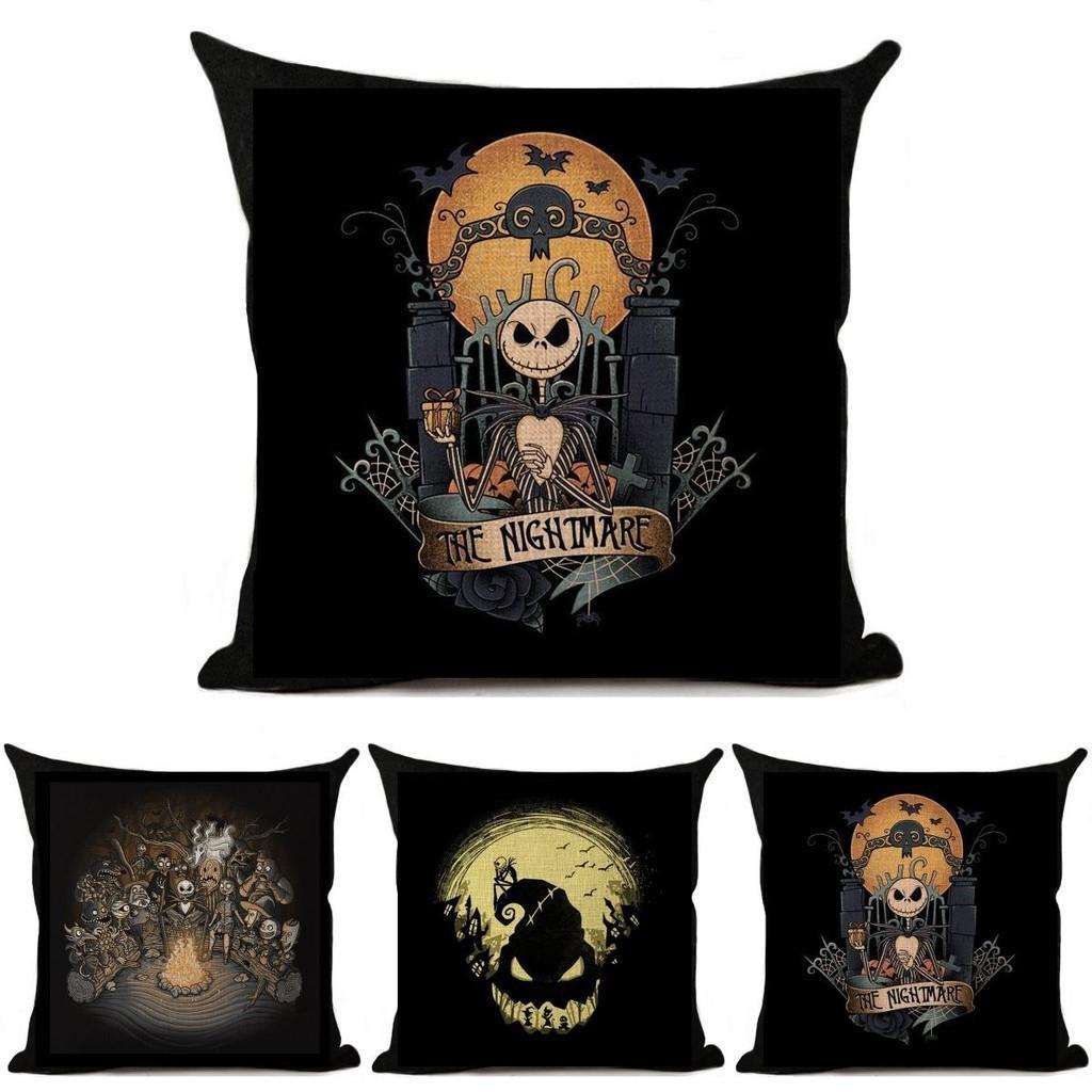 Nightmare Before Christmas Baumwolle Leinen Wurfkissenbezug Sofakissenbezug Heimdeko