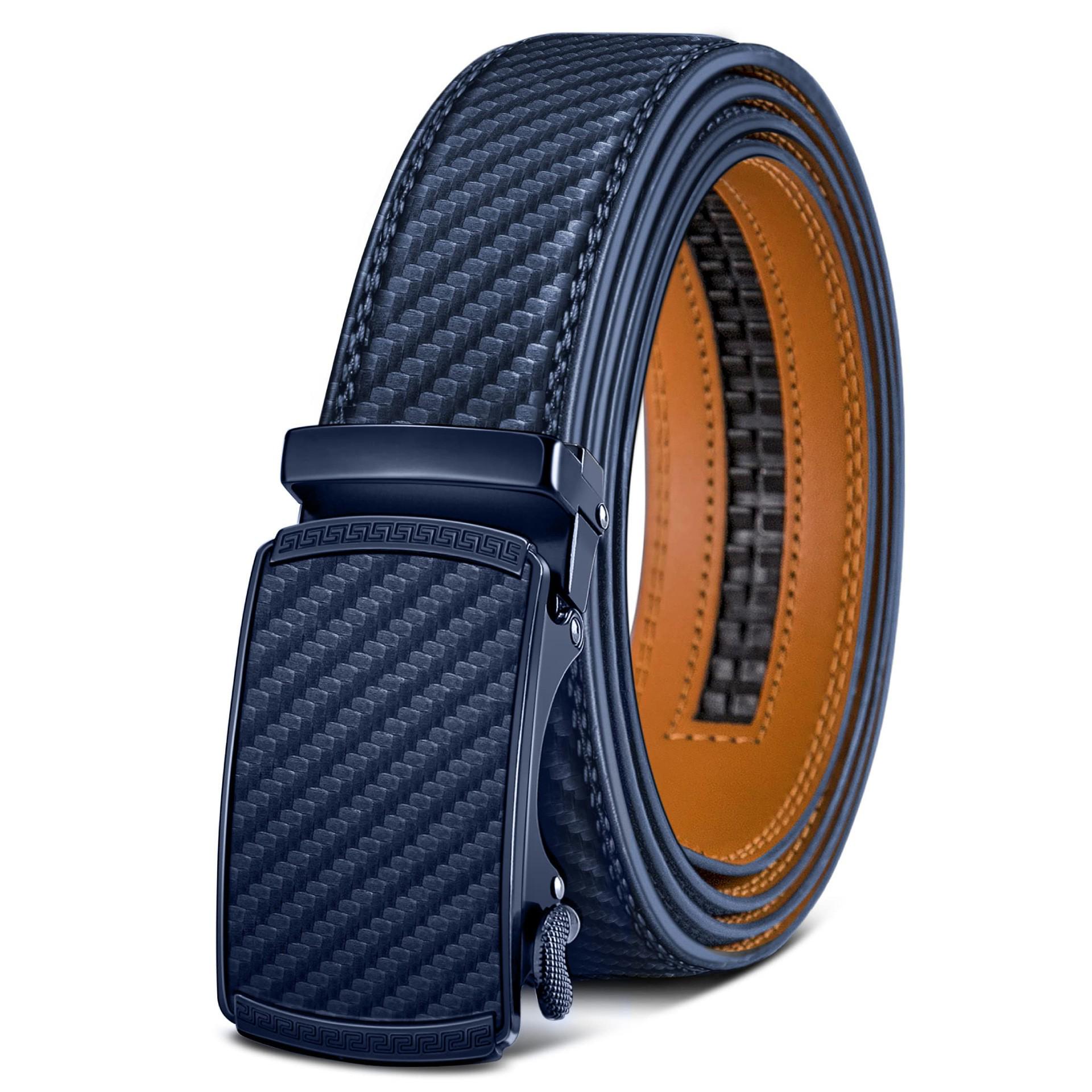 Trendy Men s Toothless Automatic Buckle Denim Belt - Versatile Business Casual Leather Accessory