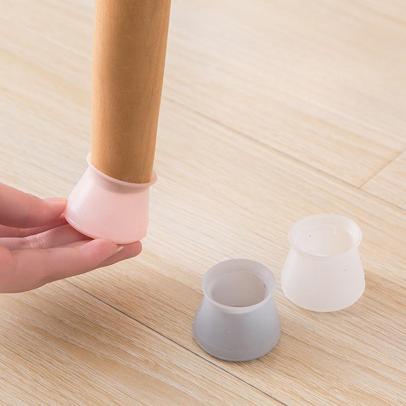4PCS Chair Leg Cover Table and Chair Leg Mat Silicone Non-slip Silent Wear Table Leg Cover Dining Chair Furniture Table Leg Mat Protect The Legs
