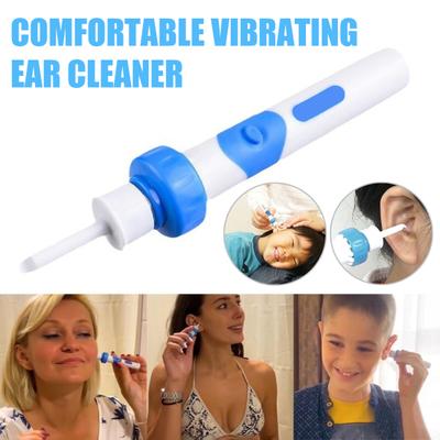 Electric Ear Wax Remover Ear Cleaner Portable Ear Cleaning Kit with 2 Tips And Brushes User-friendly Ear Pick for Family Health