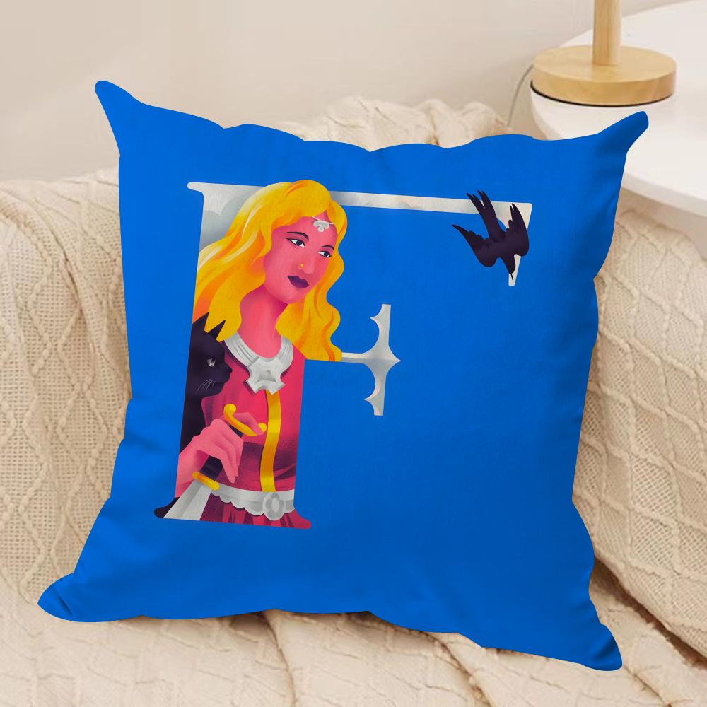 Interesting Letters Cushion Cover Soft Plush Fabric DoubleSided Printed Sofa Cushion Cover for All Seasons Home Decor Gift