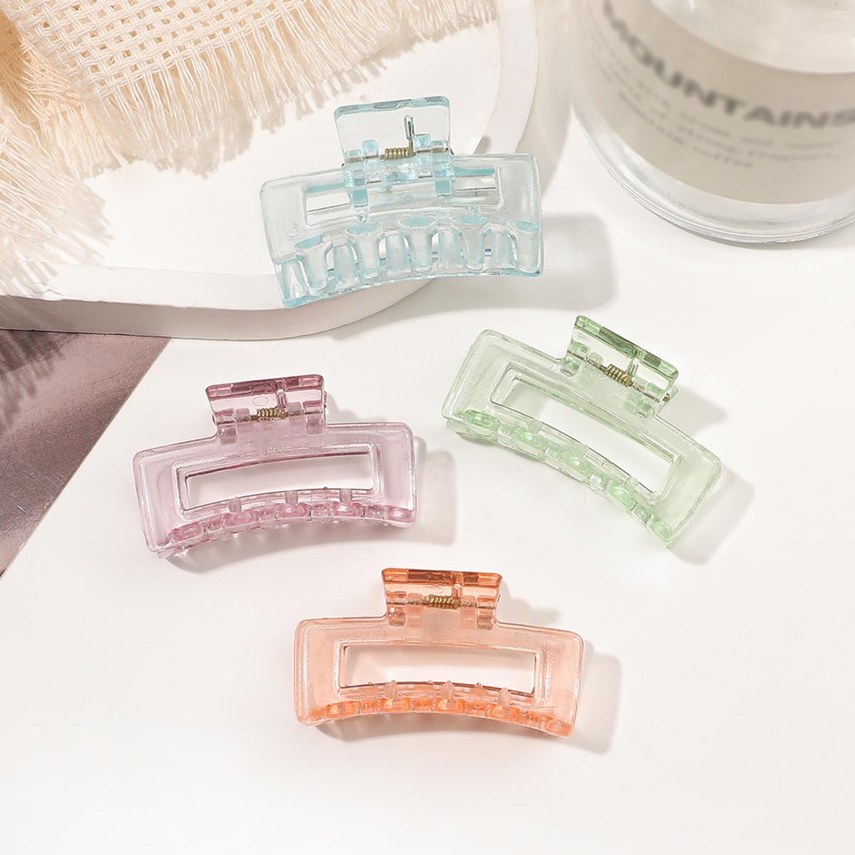 

Набор из 4 маленьких квадратных зажимов-крабов для волос, красочные аксессуары для волос для женщин и девушек, нескользящие матовые зажимы для густых и тонких волос