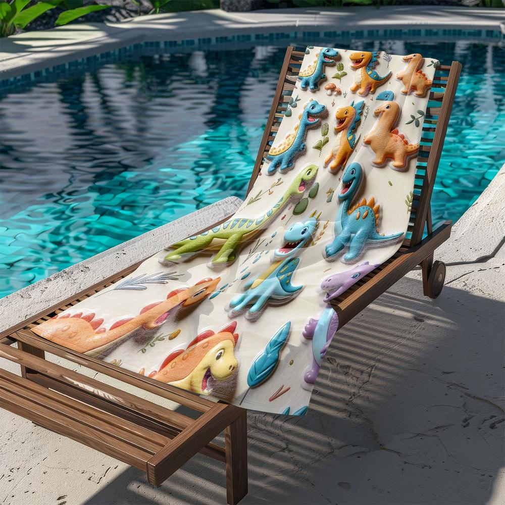 Dinosaur Print Beach Towel | Soft, Ultra-Absorbent Microfiber,Perfect for Beach, Parties,Beach Additions | Artistic Beach Towel