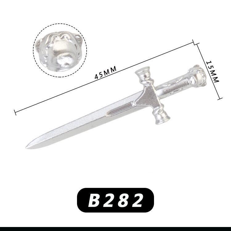 Medieval Knight Scene Minifigure: Fountain, Rapier, Compatible with LEGO Bricks