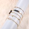 Fashion Circle Full Diamond V-Shaped Fringed Bell 5-Piece Set Bracelet Jewelry Women