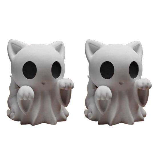 Yousheng 2/3/5Pcs Ghost Cat Garden Statue Halloween Pet Figurine Horror Festive Atmosphere Halloween Party Decor