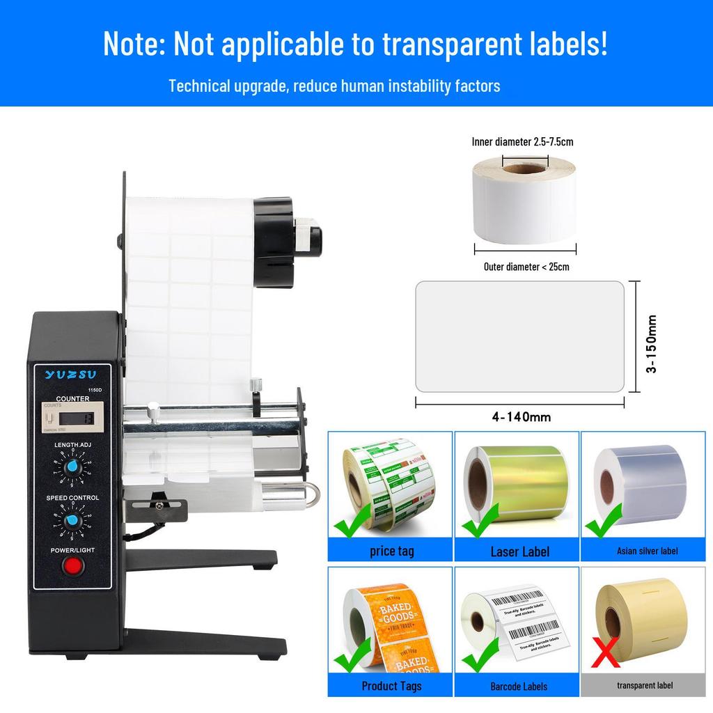 1150D Full Label Stripping & Counting Machine with Paper Separation for Adhesive Stickers